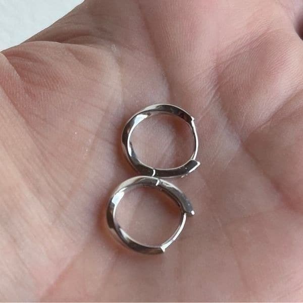 The Mini Abstract Hoop earring in 925 silver - Thumbnail 5