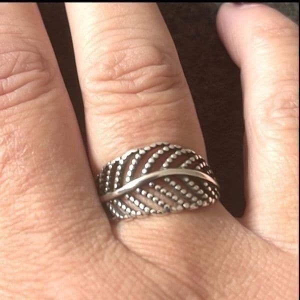 The Boho Feature Ring adjustable in antiques silver - Image 1