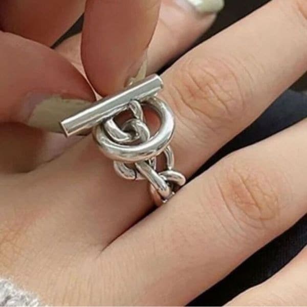 Oversized Toggle Ring in 925 silver - Thumbnail 10