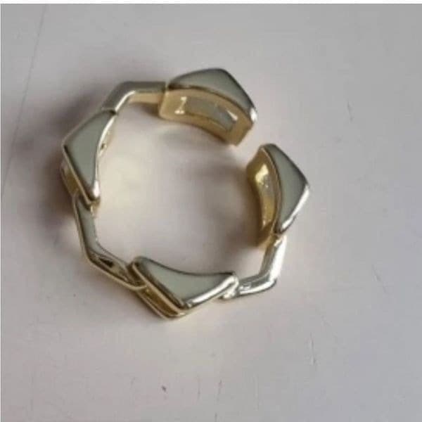 The 3D Geo Ring in 18k gold 925 adjustable links - Thumbnail 6