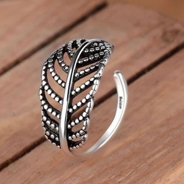 The Boho Feature Ring adjustable in antiques silver - Thumbnail 3