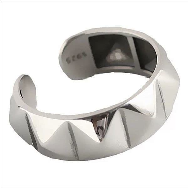 The Minimalist Punk ring, adjustable 925 ring - Thumbnail 8