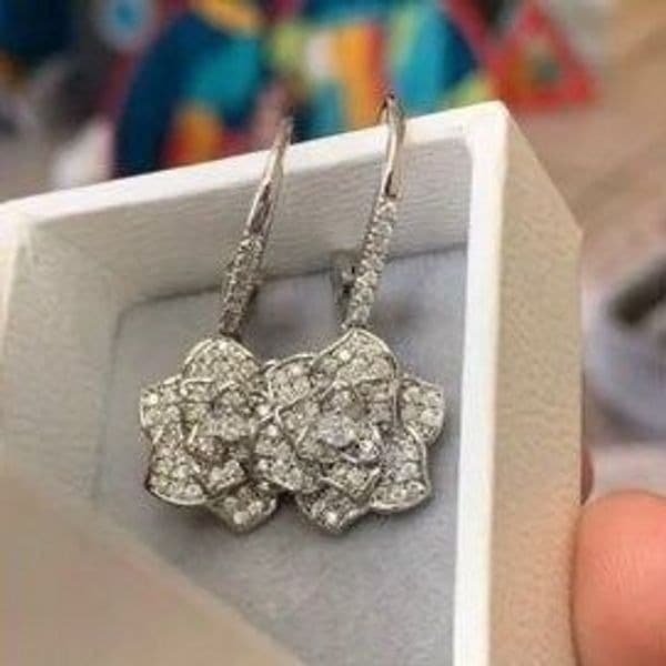 Sterling Silver Cubic Zirconia Earrings - Thumbnail 4