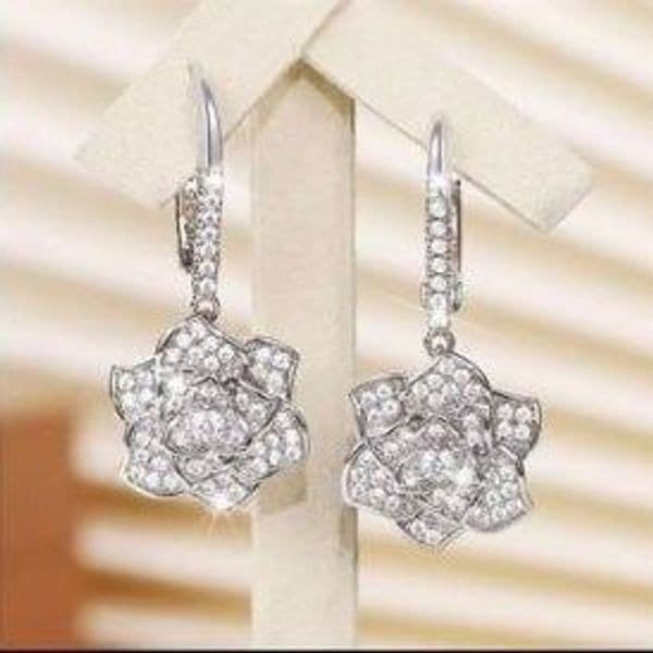 Sterling Silver Cubic Zirconia Earrings - Image 1