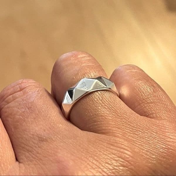 The Minimalist Punk ring, adjustable 925 ring - Thumbnail 3
