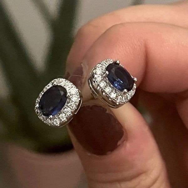 The Inheritance Sapphire Earrings in 925 and Cubic Zirconia - Image 1