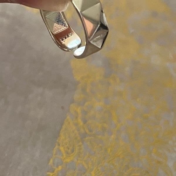 The Minimalist Punk ring, adjustable 925 ring - Thumbnail 12