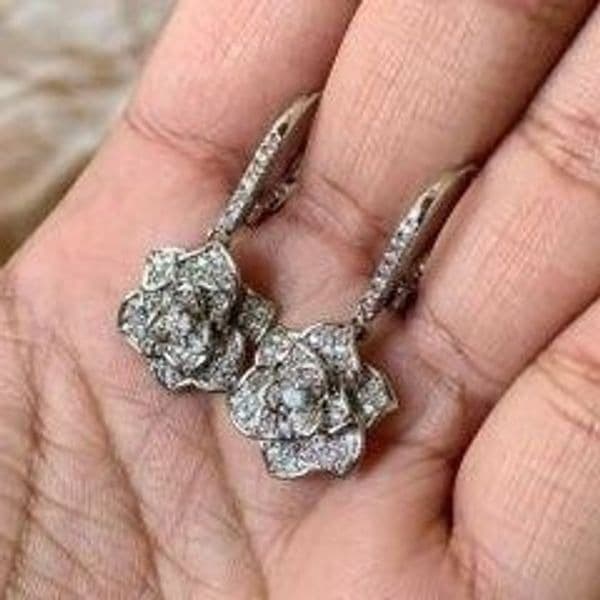 Sterling Silver Cubic Zirconia Earrings - Thumbnail 5