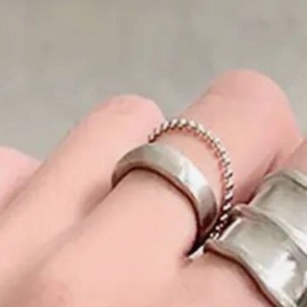 The Modern Chain Ring adjustable in 925 silver - Thumbnail 3