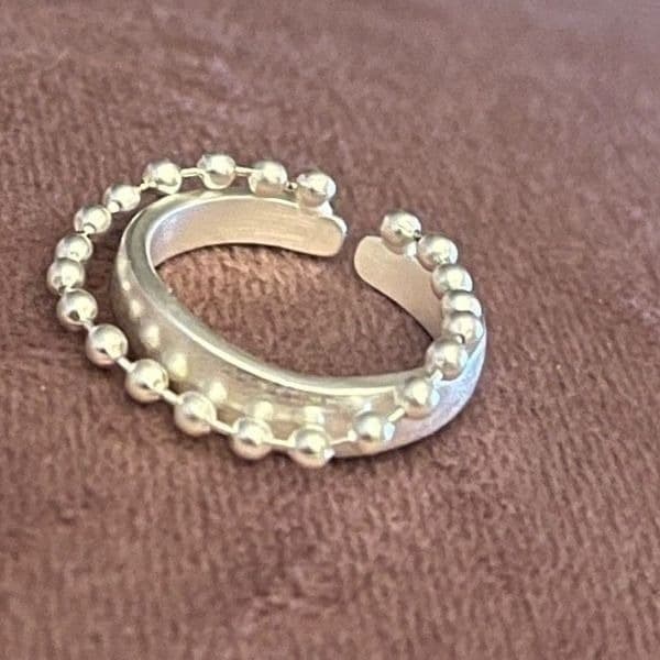 The Modern Chain Ring adjustable in 925 silver - Thumbnail 5