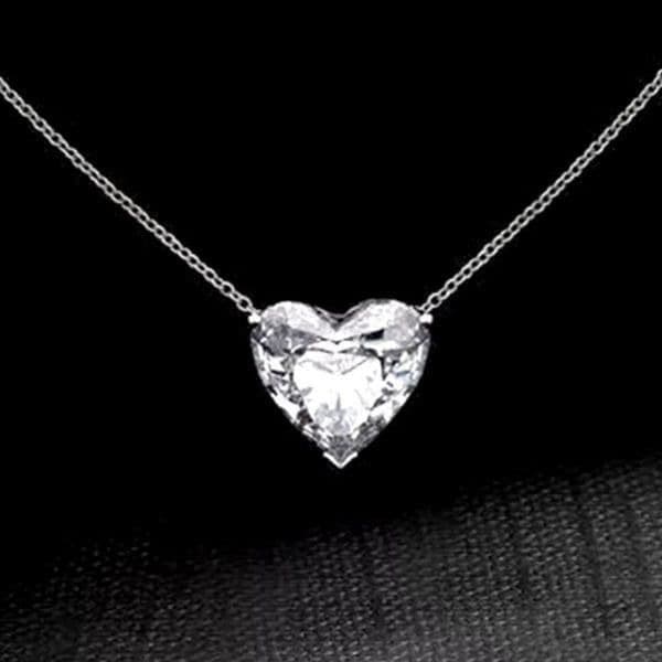 The Bubble Heart white sapphire 925 Pendant necklace - Thumbnail 3