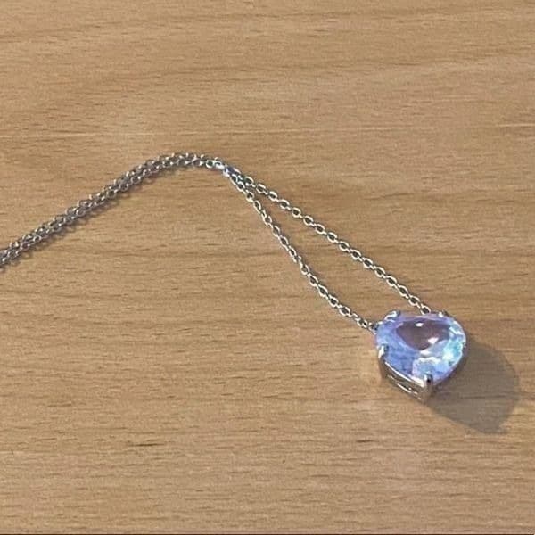 The Bubble Heart white sapphire 925 Pendant necklace - Thumbnail 4