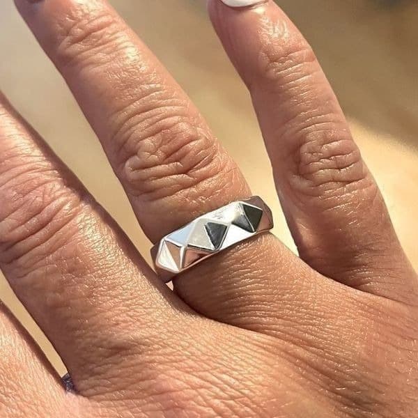 The Minimalist Punk ring, adjustable 925 ring - Thumbnail 5