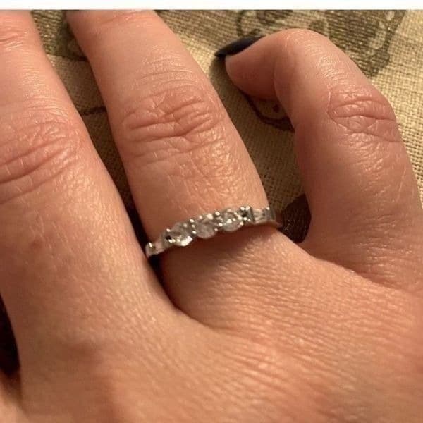-The WithThese Rings 925 Silver Ring W/White Sapphire Set sz 6 - Thumbnail 3