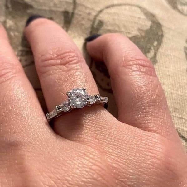-The WithThese Rings 925 Silver Ring W/White Sapphire Set sz 6 - Thumbnail 2