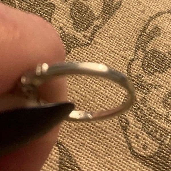 -The WithThese Rings 925 Silver Ring W/White Sapphire Set sz 6 - Thumbnail 5