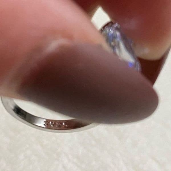 The Triple Teardrop Estate inspired 925 teardrop White Sapphire Ring sz 8 - Thumbnail 6