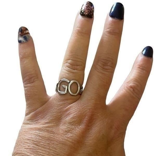 The GO Ring statement retro adjustable 925 silver - Thumbnail 2
