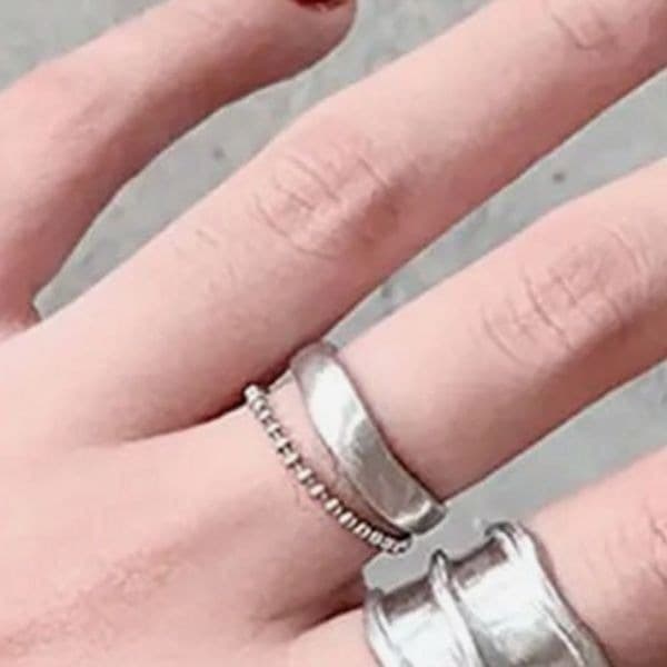 The Modern Chain Ring adjustable in 925 silver - Thumbnail 4