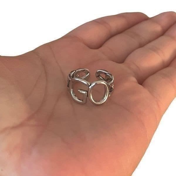 The GO Ring statement retro adjustable 925 silver - Thumbnail 8