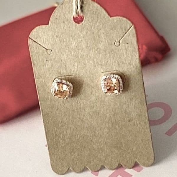 The Champagne Square Earrings 18K Rose Gold filled - Thumbnail 6