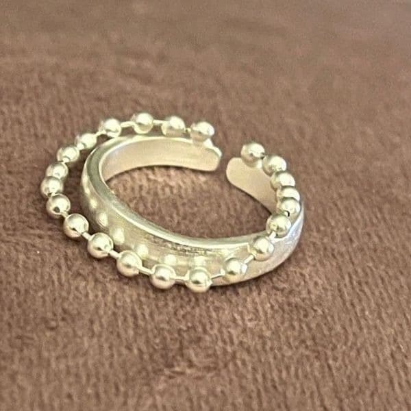 The Modern Chain Ring adjustable in 925 silver - Thumbnail 7