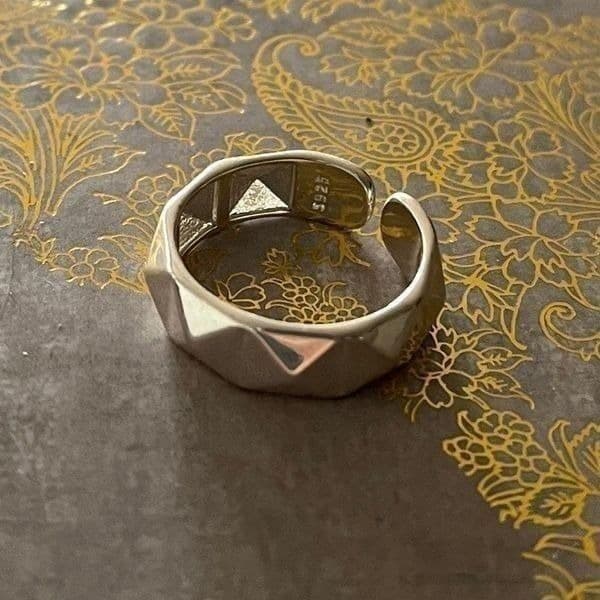 The Minimalist Punk ring, adjustable 925 ring - Thumbnail 6