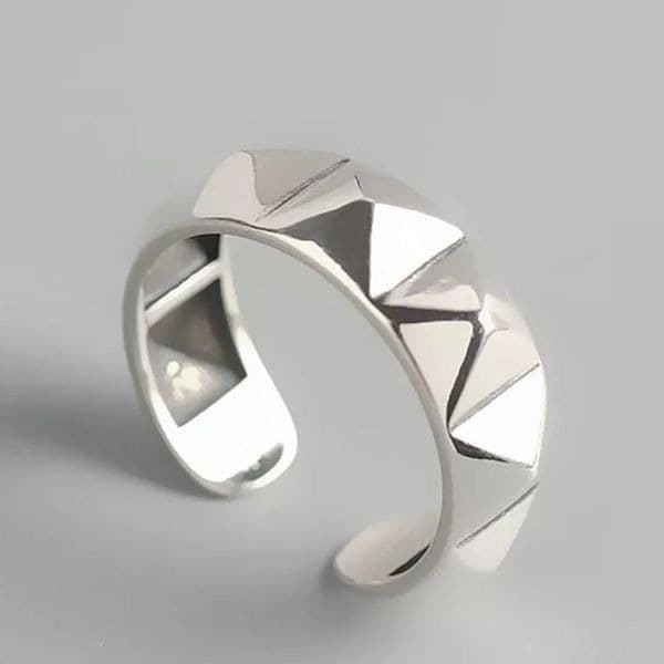 The Minimalist Punk ring, adjustable 925 ring - Thumbnail 9