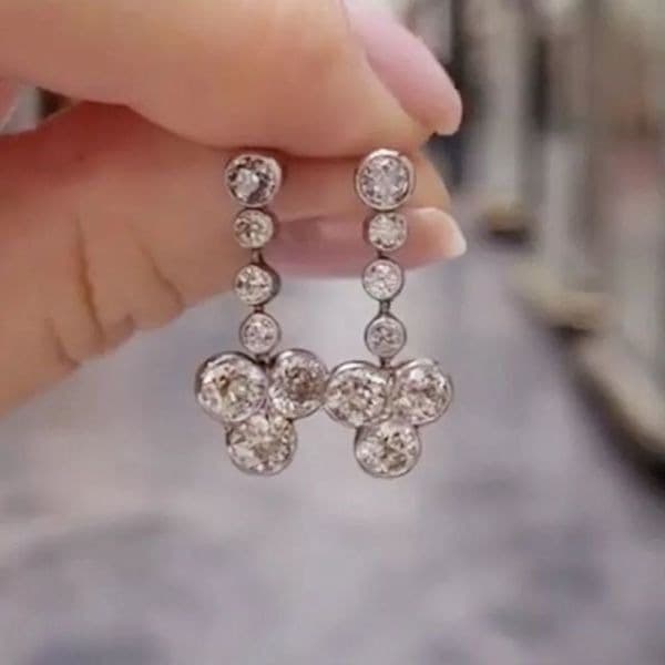 The Reverse T Dangle Drop Statement earrings in silver and cubic zirconia - Thumbnail 2