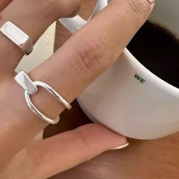The abstract flex ring in 925 silver - Thumbnail 8