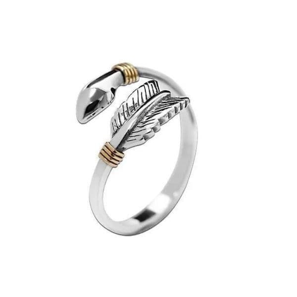 The Arrow Adjustable ring in 925 silver and 14k yellow gold plated accen - Thumbnail 6
