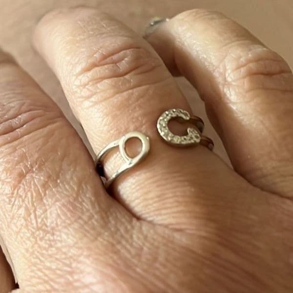 The Bling Safety Pin Ring luxury adjustable in 925 and cubic zirconia. - Thumbnail 6
