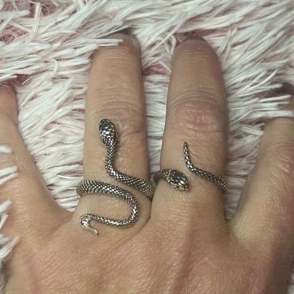 The Python Wrap Around Adjustable ring in 925 antiqued Silver - Thumbnail 5