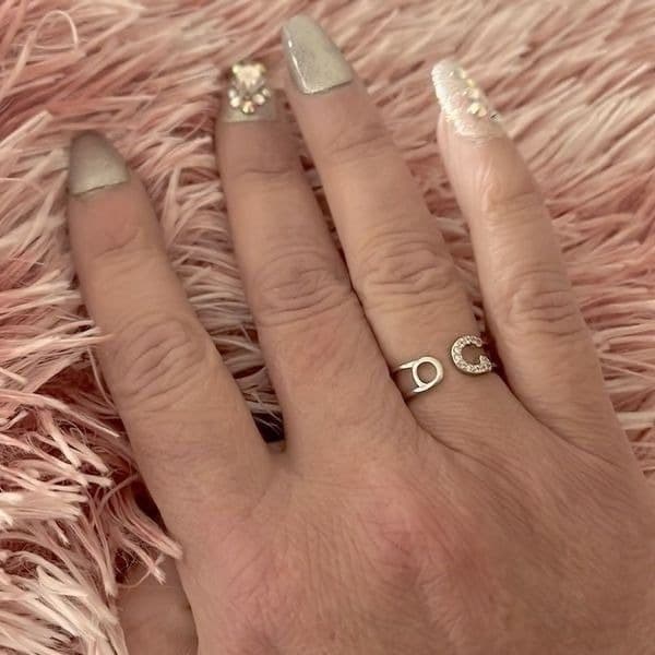 The Bling Safety Pin Ring luxury adjustable in 925 and cubic zirconia. - Thumbnail 5