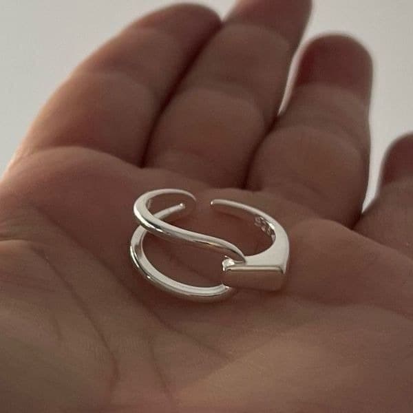 The abstract flex ring in 925 silver - Thumbnail 7
