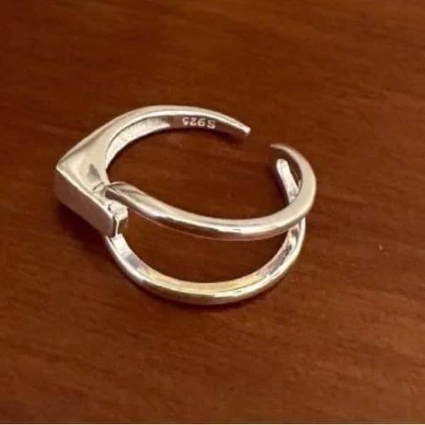 The abstract flex ring in 925 silver - Thumbnail 2