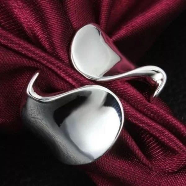The Cut adjustable 925 modern statement ring - Thumbnail 3