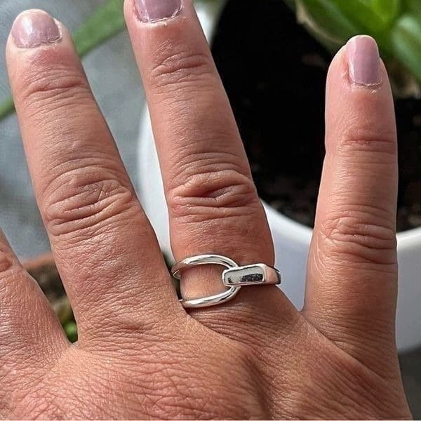 The abstract flex ring in 925 silver - Thumbnail 5