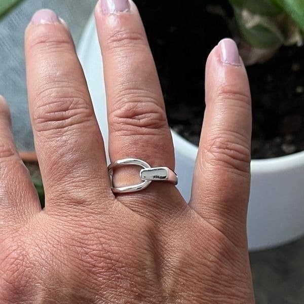 The abstract flex ring in 925 silver - Thumbnail 3