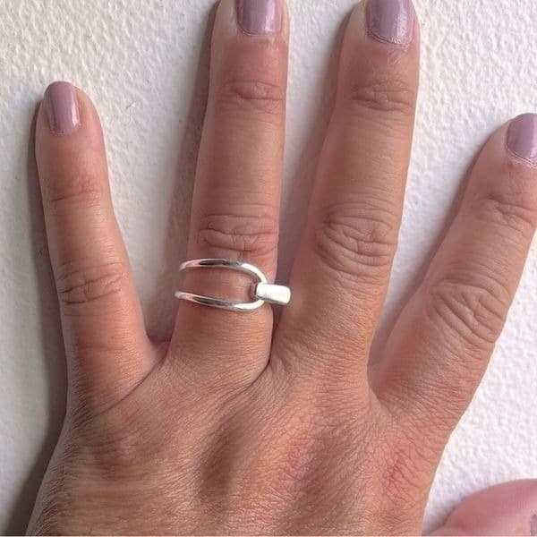 The abstract flex ring in 925 silver - Image 1