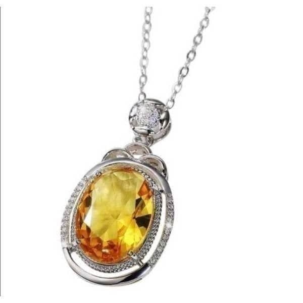 The Cassandra 925 necklace with yellow cubic zirconia pendant - Thumbnail 3