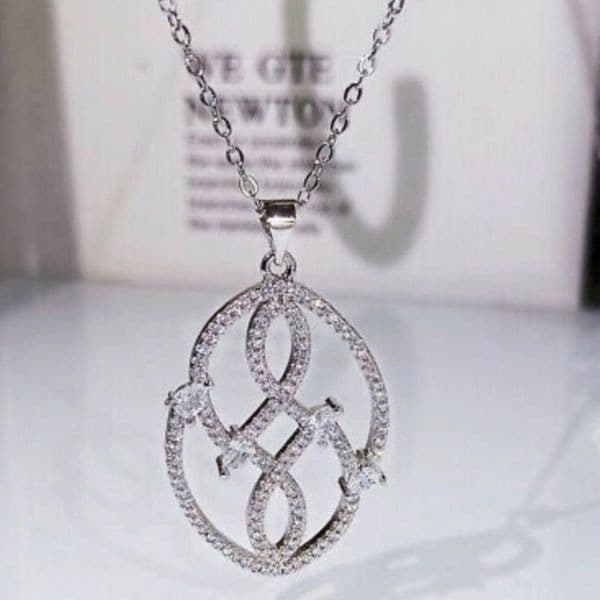 The Museum Abstract Necklace in cubic zirconia & 925 silver - Image 1