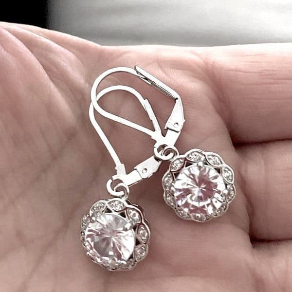 The Drops Of Sparkle 925/White Sapphire Drop earrings - Thumbnail 4