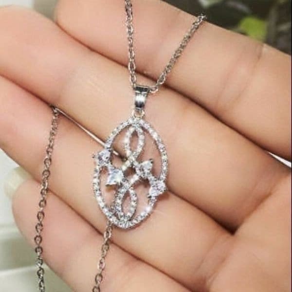 The Museum Abstract Necklace in cubic zirconia & 925 silver - Thumbnail 5