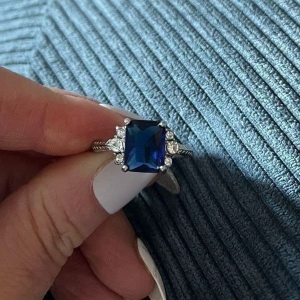 The Debutant In Blue cocktail ring in silver sz 6 - Thumbnail 8