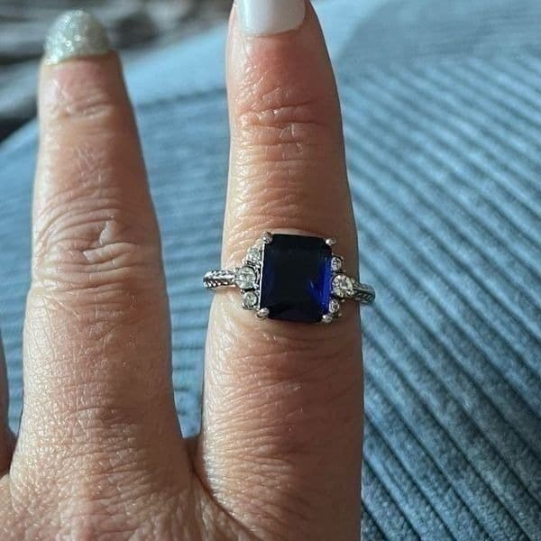 The Debutant In Blue cocktail ring in silver sz 6 - Thumbnail 7