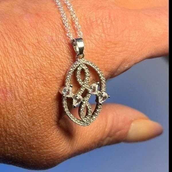 The Museum Abstract Necklace in cubic zirconia & 925 silver - Thumbnail 7
