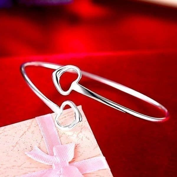 The Two of Hearts bracelet adjustable 925 silver - Thumbnail 8