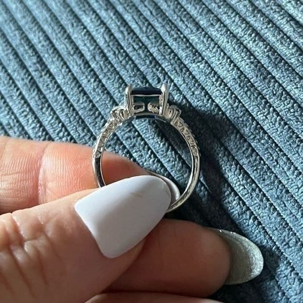 The Debutant In Blue cocktail ring in silver sz 6 - Thumbnail 10