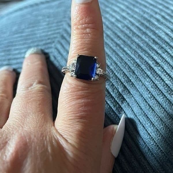 The Debutant In Blue cocktail ring in silver sz 6 - Thumbnail 11